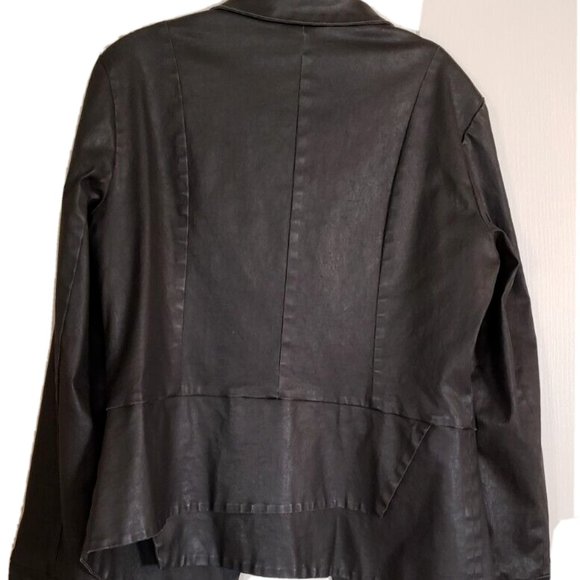 STUDIO B3 BLACK ASSYMETRIC COTTON COATED JACKET, SIZE 44/46 - Picture 11 of 13